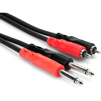 Hosa CPR-203, Stereo Interconnect, Dual 1/4 in TS to Dual RCA, 3 m Hosa CPR-203, Stereo Interconnect, Dual 1/4 in TS to Dual RCA, 3 m