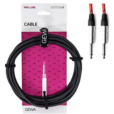 GEWA Cavo per strumenti Mono Pro Line 6m jack, nero rosso, jack mono 6,3 mm jack mono 6,3 mm, GEWA Cavo per strumenti Mono Pro Line 6m jack, nero rosso, jack mono 6,3 mm jack mono 6,3 mm,