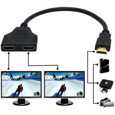 chenyang Cavo adattatore sdoppiatore a Y da HDMI maschio a doppio HDMI femmina, per PC, HDTV, laptop, 1080p chenyang Cavo adattatore sdoppiatore a Y da HDMI maschio a doppio HDMI femmina, per PC, HDTV, laptop, 1080p