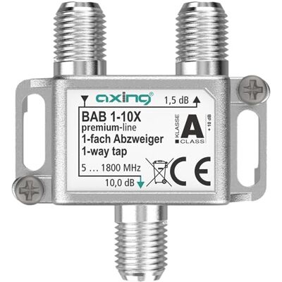 Axing BAB 1-10X 1 deviatore 10 dB 5-1800 MHz TV Data Internet TV via cavo Axing BAB 1-10X 1 deviatore 10 dB 5-1800 MHz TV Data Internet TV via cavo