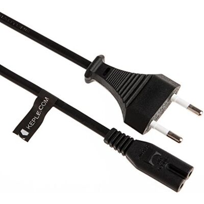 Keple Cavo di alimentazione elettrica Compatibile con Samsung Toshiba LG Sharp Sony TV, con spina europea, connettore Figura 8 Keple Cavo di alimentazione elettrica Compatibile con Samsung Toshiba LG Sharp Sony TV, con spina europea, connettore Figura 8