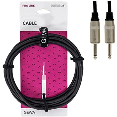GEWA cavo per altoparlanti Pro Line 1m, nero, spina REAN, jack mono da 6,3 mm jack mono da 6,3 mm, 190620 GEWA cavo per altoparlanti Pro Line 1m, nero, spina REAN, jack mono da 6,3 mm jack mono da 6,3 mm, 190620