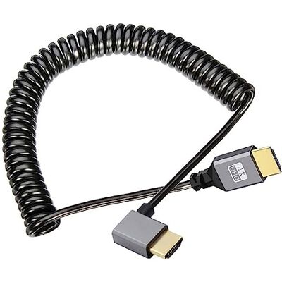 chenyang HDMI Stretch Coiled Cable HDMI 2.0 Type A Male to Male 4K 60hz 90 Degree Left Angled Extension Cable chenyang HDMI Stretch Coiled Cable HDMI 2.0 Type A Male to Male 4K 60hz 90 Degree Left Angled Extension Cable
