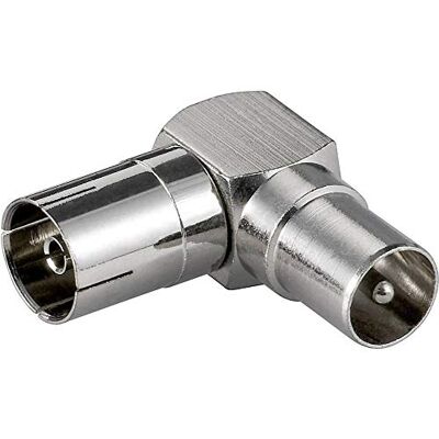 goobay 65391 Adattatore TV coaxial ad angolo: Presa coassiale > Spina coassiale 90° metallo goobay 65391 Adattatore TV coaxial ad angolo: Presa coassiale > Spina coassiale 90° metallo