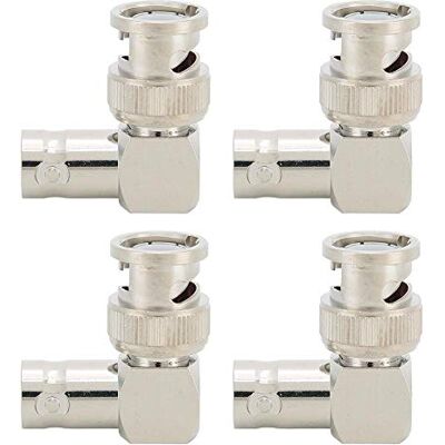 VBESTLIFE Connettore Adattatore a Gomito ad Angolo retto da BNC Maschio a BNC Femmina con impedenza di 50 Ohm (4 Pezzi) VBESTLIFE Connettore Adattatore a Gomito ad Angolo retto da BNC Maschio a BNC Femmina con impedenza di 50 Ohm (4 Pezzi)