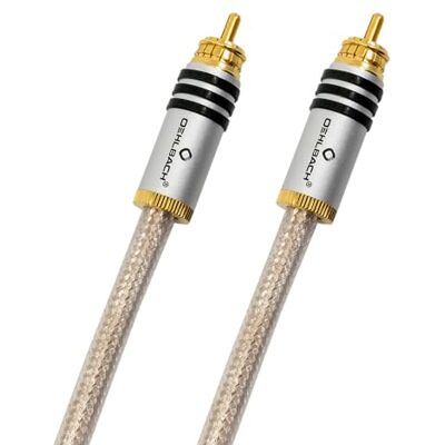 OEHLBACH SilverShield Flex – Cavo audio digitale RCA di alta qualità, conduttore SPOFC, schermo a treccia, 75 Ohm, trasparente argento 1,5 m OEHLBACH SilverShield Flex – Cavo audio digitale RCA di alta qualità, conduttore SPOFC, schermo a treccia, 75 Ohm, trasparente argento 1,5 m