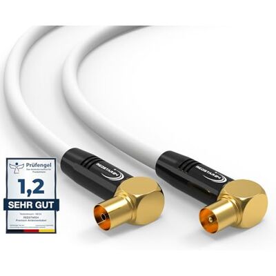 RedStar24 Cavo Antenna 15m Bianco 90° Angolato Coassiale Maschio a Femmina Cavo Coassiale HDTV Premium per la TV via cavo Cavo TV: Compatibile con TV, Radio, DVB-T/T2, DVB-C, DAB RedStar24 Cavo Antenna 15m Bianco 90° Angolato Coassiale Maschio a Femmina Cavo Coassiale HDTV Premium per la TV via cavo Cavo TV: Compatibile con TV, Radio, DVB-T/T2, DVB-C, DAB