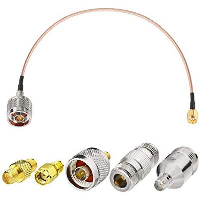Superbat Cavo N Maschio a SMA Maschio RG316 15cm 50 Ohm + 5 Adattatori Superbat Cavo N Maschio a SMA Maschio RG316 15cm 50 Ohm + 5 Adattatori