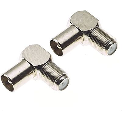 Keple Connettore ad angolo retto per cavo coassiale, Confezione da 2 Connettore a 90 gradi tipo F da 75 Ohm, connettori per cavi tipo F per angoli stretti Keple Connettore ad angolo retto per cavo coassiale, Confezione da 2 Connettore a 90 gradi tipo F da 75 Ohm, connettori per cavi tipo F per angoli stretti
