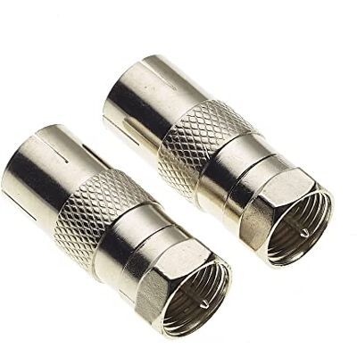 Keple Adattatore da presa TV a spina F maschio, adattatore da maschio a femmina anticorrosione, Confezione da 2 accoppiatori coassiali per antenna TV, spina adattatore per cavo TV Keple Adattatore da presa TV a spina F maschio, adattatore da maschio a femmina anticorrosione, Confezione da 2 accoppiatori coassiali per antenna TV, spina adattatore per cavo TV