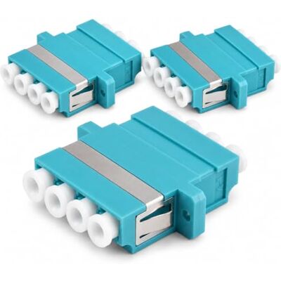1aTTack.de 3 connettori Keystone in fibra ottica OM3 (UPC o PC) LC-Quad femmina a LC-Quad femmina multimodale acqua 1aTTack.de 3 connettori Keystone in fibra ottica OM3 (UPC o PC) LC-Quad femmina a LC-Quad femmina multimodale acqua