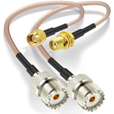 Superbat Cavo RG316 30cm SMA Maschio/Femmina a SO239 UHF 50 Ohm 2 Pezzi Superbat Cavo RG316 30cm SMA Maschio/Femmina a SO239 UHF 50 Ohm 2 Pezzi