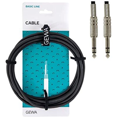 GEWA Cavo per strumenti Stereo Basic Line 6 m, nero (jack stereo 6,3 mm jack stereo 6,3 mm) GEWA Cavo per strumenti Stereo Basic Line 6 m, nero (jack stereo 6,3 mm jack stereo 6,3 mm)