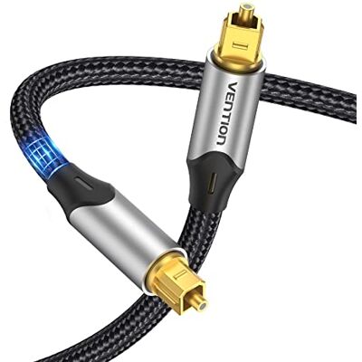 VENTION Cavo Ottico Audio Digitale Cavo Toslink Audio Ottico 2m S/PDIF Per TV, Viedo e Home Cinema CD PS4 Xbox Soundbar (Alluminio) VENTION Cavo Ottico Audio Digitale Cavo Toslink Audio Ottico 2m S/PDIF Per TV, Viedo e Home Cinema CD PS4 Xbox Soundbar (Alluminio)