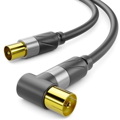 deleyCON 7,5m 4K Cavo Antenna TV Angolato Coassiale IEC HDTV Nero deleyCON 7,5m 4K Cavo Antenna TV Angolato Coassiale IEC HDTV Nero
