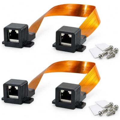 1aTTack.de Cavo LAN piatto RJ45 per finestra, 2 x 0,3 m Senza foratura 1aTTack.de Cavo LAN piatto RJ45 per finestra, 2 x 0,3 m Senza foratura