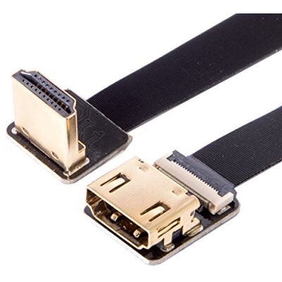 chenyang CYFPV Cavo piatto HDMI maschio a femmina FPC, estensione per fotocamera, multicottero HDTV, fotografia aerea, angolo di 90 gradi, inclinato verso il basso, 0,2 m chenyang CYFPV Cavo piatto HDMI maschio a femmina FPC, estensione per fotocamera, multicottero HDTV, fotografia aerea, angolo di 90 gradi, inclinato verso il basso, 0,2 m