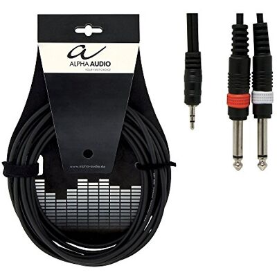 GEWA Cavo a Y Basic Line 1,5 m, nero, 1x jack stereo 3,5 mm 2x jack mono 6,3 mm, GEWA Cavo a Y Basic Line 1,5 m, nero, 1x jack stereo 3,5 mm 2x jack mono 6,3 mm,