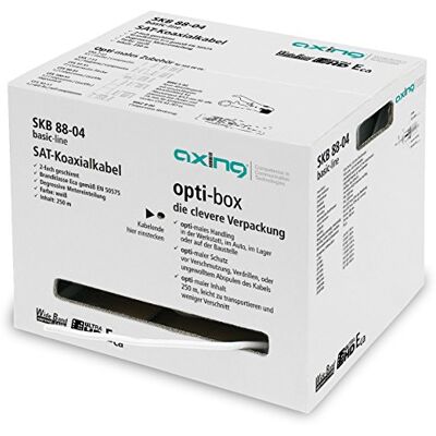 Axing SKB 88-04 Cavo coassiale a doppia schermatura per TV satellitare e via cavo (250 m opti-box), colore: Bianco Axing SKB 88-04 Cavo coassiale a doppia schermatura per TV satellitare e via cavo (250 m opti-box), colore: Bianco