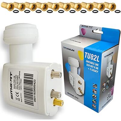 HB-Digital Universale Unicable LNB 2 SCR 2 Legacy per fino a 10 partecipanti (8 Unicable & 2 Diretto), schermatura LTE, estensibile, 1080p Full HD 4K UHD + 10 connettori F dorati HB-Digital Universale Unicable LNB 2 SCR 2 Legacy per fino a 10 partecipanti (8 Unicable & 2 Diretto), schermatura LTE, estensibile, 1080p Full HD 4K UHD + 10 connettori F dorati