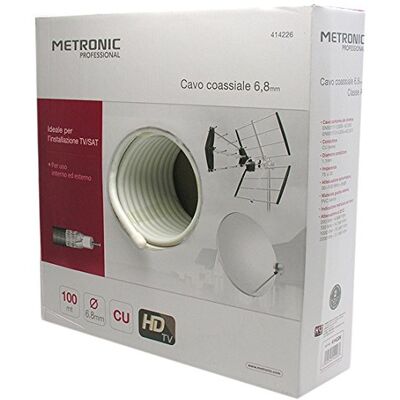 Metronic 414226 Cavo Coassiale, Bianco Metronic 414226 Cavo Coassiale, Bianco