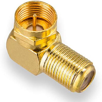 HB-Digital Adattatore Angolare SAT per Impianti Satellitari, F Placcato Oro, Spina F (Maschio) su Presa F (Femmina), Connettore ad Angolo Retto 90° Gradi HB-Digital Adattatore Angolare SAT per Impianti Satellitari, F Placcato Oro, Spina F (Maschio) su Presa F (Femmina), Connettore ad Angolo Retto 90° Gradi