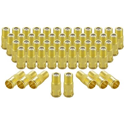 POPPSTAR 50x SAT F-Quickstecker (connettore rapido coassiale: da F-socket a F-plug), placcato oro POPPSTAR 50x SAT F-Quickstecker (connettore rapido coassiale: da F-socket a F-plug), placcato oro