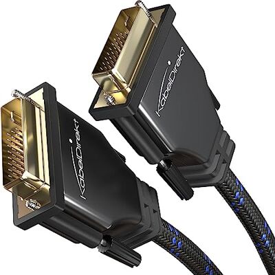 KabelDirekt – Cavo DVI Dual Link – 3m, nylon KabelDirekt – Cavo DVI Dual Link – 3m, nylon