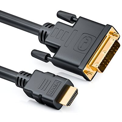 deleyCON 2m HDMI a DVI DVI-D DVI-I High Speed 3D Ready Adattatore 1080p FULL HD HDTV 3D Proiettore Laptop Monitor TV Nero deleyCON 2m HDMI a DVI DVI-D DVI-I High Speed 3D Ready Adattatore 1080p FULL HD HDTV 3D Proiettore Laptop Monitor TV Nero