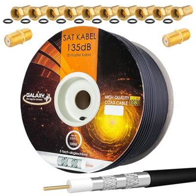 HB-Digital , cavo coassiale satellitare e connettore a F HB-Digital , cavo coassiale satellitare e connettore a F