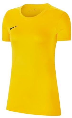 Nike W Nk Dry Park VII JSY SS Maglietta a Maniche Corte da Donna, Donna, BV6728, Giallo (Tour Yellow) / Nero, XS