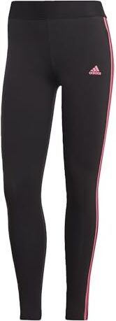 Adidas 3 Stripes Leggings Donna, Black/Magpul, M