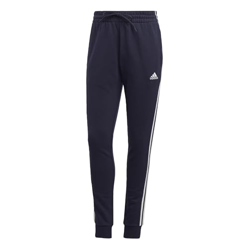 Adidas , Essentials 3-Stripes French Terry Cuffed, Pantaloni della Tuta, Legend Ink/White, XL, Donna