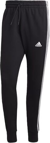 Adidas Essentials French Terry Tapered Cuff 3-Stripes Joggers Pantaloni sportivi, Black/White, M Uomo