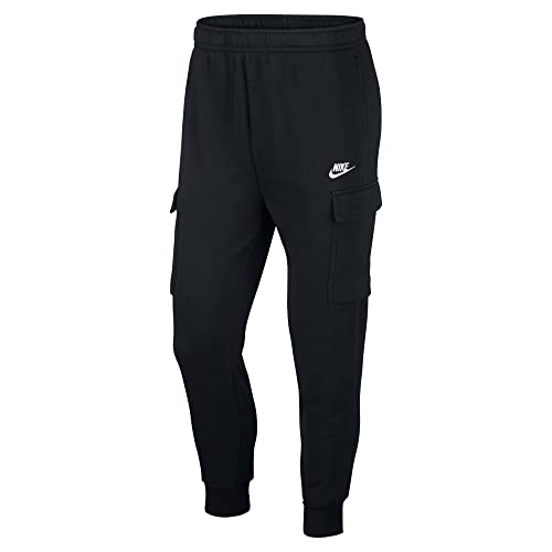 Nike M NSW Club Pant Cargo BB, Pantaloni Sportivi Uomo, Black/Black/White, L-T