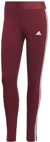 Adidas 3 Stripes Leggings Donna, Shadow Red / White, XS