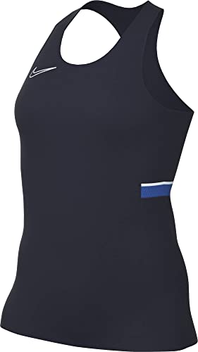 Nike , Dri-Fit Academy, Top di Calcio Senza Maniche, Obsidiana/Bianco/Royal Blue/Bianco, M, Donna