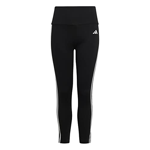 Adidas Essentials AEROREADY 3-Stripes Leggings, Black/White, 128