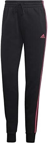 Adidas Essentials Fleece Pantaloni da allenmento, Black/Pulse Magenta, XS