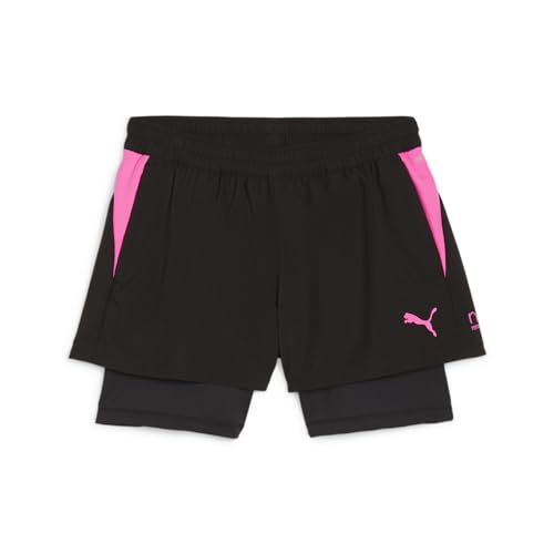 Puma Individual Padel 2in1 Short Wmn Pantaloncini in Tessuto Adulti Unisex,  Black-Poison Pink,