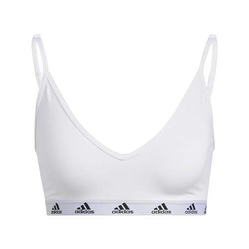 Adidas Purebare Light Support Workout Bra, Reggiseno Sportivo Donna, White/Black, L A-C