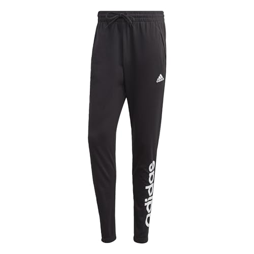 Adidas Essentials Single Jersey Tapered Elasticized Cuff Logo Joggers, Pantaloni sportivi Uomo, Nero, XL