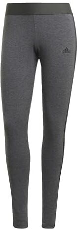 Adidas 3 Stripes Leggings Donna, Dark Grey Heather / Black, L Short