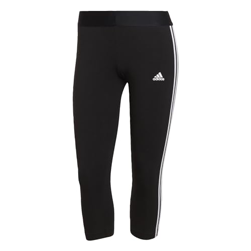 Adidas Essentials 3-Stripes 3/4 Length Leggings, Donna, Black/White, S