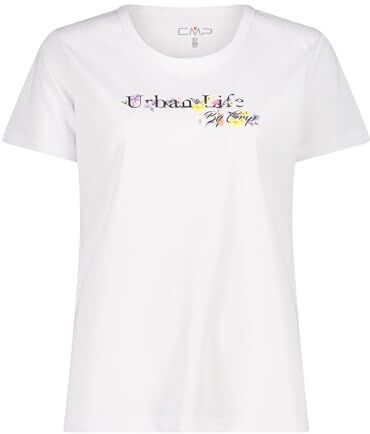 CMP T-Shirt da Donna, Bianco-Orchidea, 40