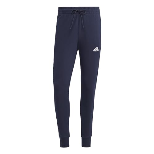 Adidas Essentials French Terry Tapered Cuff 3-Stripes Joggers Pantaloni sportivi, Legend Ink/White, M Uomo