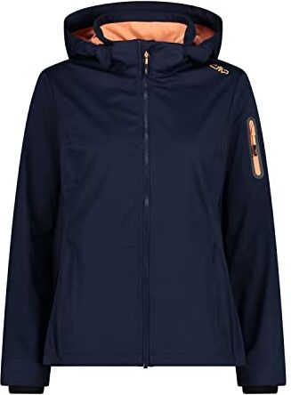 CMP Giacca in light softshell da donna con cappuccio removibile, Blue-Sunrise, 40