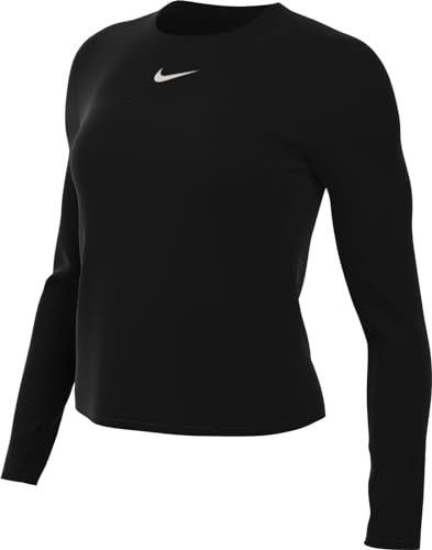 Nike -010 W NK Swift ELMNT DF UV CRW Top Maglia Lunga Donna Black/Reflective Silv Taglia M