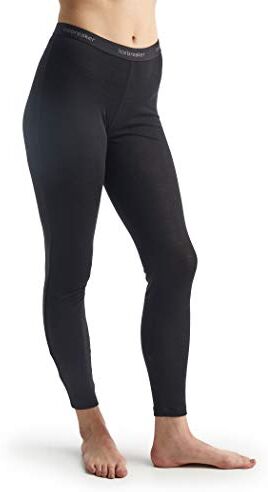 Icebreaker Leggings da Donna Leggings Sportivi Intimo Termico 100% Lana Merino per Sport Invernali, Corsa, Running, Fitness Nero, L