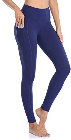 Vimbloom Leggings Fitness Donna Push Up Allenamento Opaco Vita Alta Yoga Palestra Leggins Sportivi Pantaloni VI263(Profondo Blu,XXL)